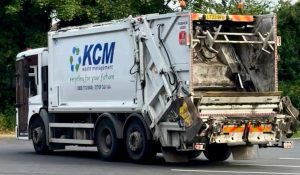 KCM Waste Management trade waste collection vehicle servicing commercial customers